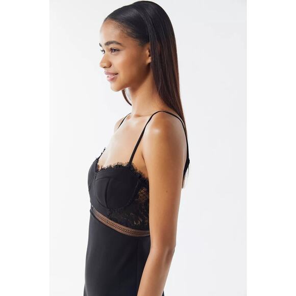 NWT ASTR The Label 'Dream On' Lace Bustier Cutout Black Mini Dress Size Medium - Picture 4 of 5